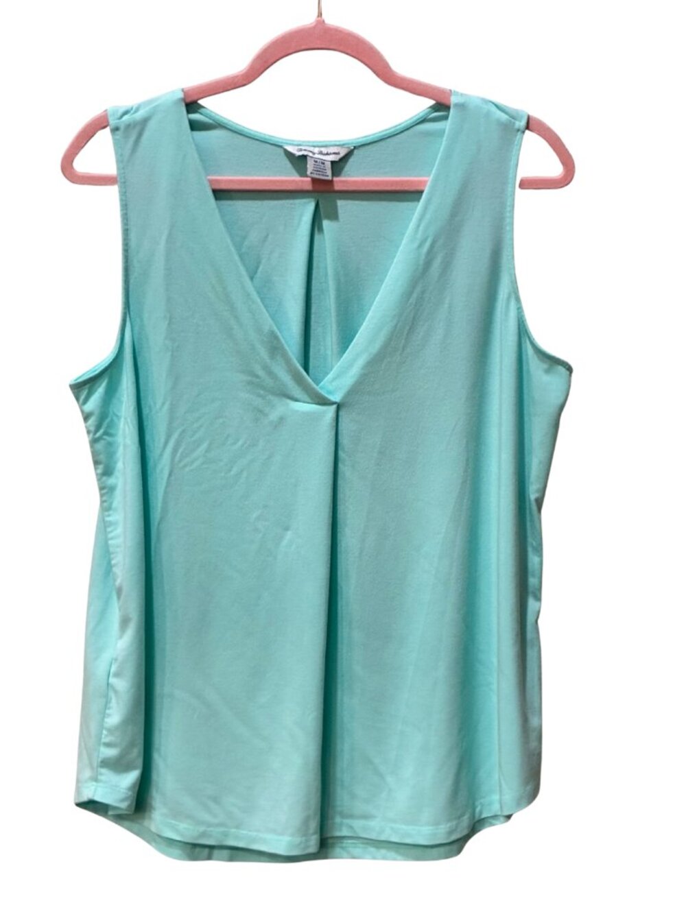 Tommy Bahama Kauai V-Neck Coastal Beach Summer Tank Top Aqua Green Medium